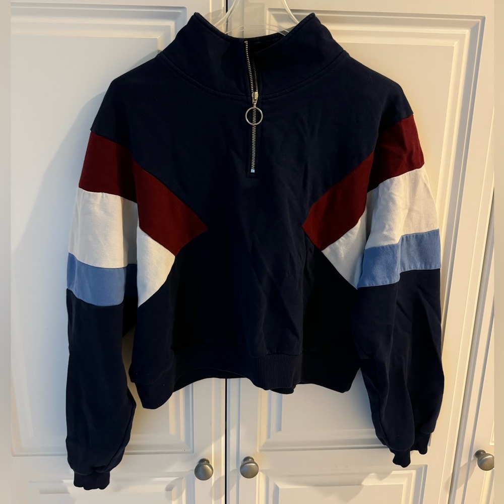 Colorblock Quarter-Zip Sweater